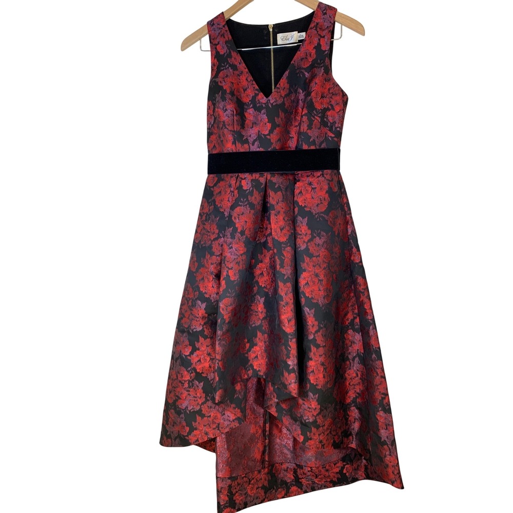 Eliza J dark Floral Jacquard gothic Gown 2 Formal Cocktail whimsigoth vamp witch